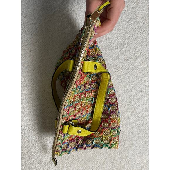 VTG Juicy Couture Summer Small Tote Straw Woven Gold Y2K Coastal Hawaii - Picture 7 of 16